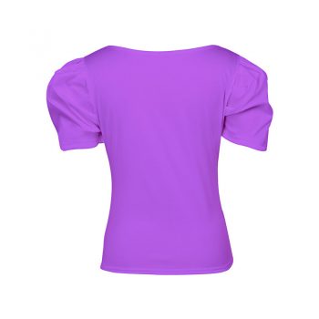 Casual fashion front zipper v-neck short sleeve t-shirt slim elastic tops ladies solid color streetwear