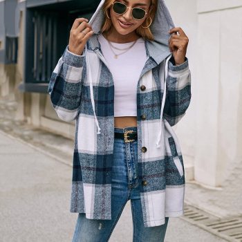 Plaid Hoodie Jacket Long Sleeve Casual Hooded Long Jacket Zip Up Oversized Sweatshirt Blouse Tops 2 Plaid Hoodie Jacket Long Sleeve Casual Hooded Long Jacket Zip Up Oversized Sweatshirt Blouse Tops