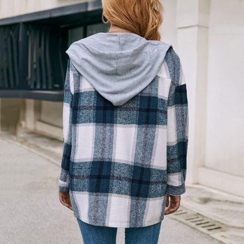 Plaid Hoodie Jacket Long Sleeve Casual Hooded Long Jacket Zip Up Oversized Sweatshirt Blouse Tops 3 Plaid Hoodie Jacket Long Sleeve Casual Hooded Long Jacket Zip Up Oversized Sweatshirt Blouse Tops