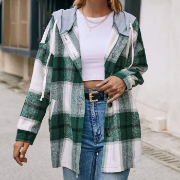Plaid Hoodie Jacket Long Sleeve Casual Hooded Long Jacket Zip Up Oversized Sweatshirt Blouse Tops 4 Plaid Hoodie Jacket Long Sleeve Casual Hooded Long Jacket Zip Up Oversized Sweatshirt Blouse Tops