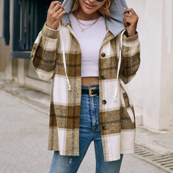 Plaid Hoodie Jacket Long Sleeve Casual Hooded Long Jacket Zip Up Oversized Sweatshirt Blouse Tops 6 Plaid Hoodie Jacket Long Sleeve Casual Hooded Long Jacket Zip Up Oversized Sweatshirt Blouse Tops