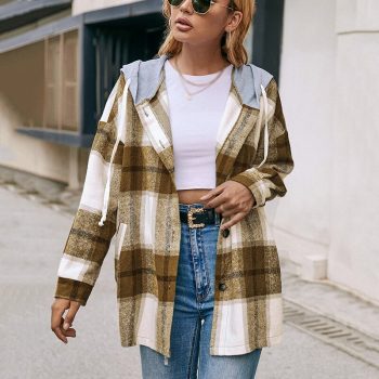 Plaid Hoodie Jacket Long Sleeve Casual Hooded Long Jacket Zip Up Oversized Sweatshirt Blouse Tops 10 Plaid Hoodie Jacket Long Sleeve Casual Hooded Long Jacket Zip Up Oversized Sweatshirt Blouse Tops
