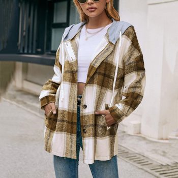 Plaid Hoodie Jacket Long Sleeve Casual Hooded Long Jacket Zip Up Oversized Sweatshirt Blouse Tops 8 Plaid Hoodie Jacket Long Sleeve Casual Hooded Long Jacket Zip Up Oversized Sweatshirt Blouse Tops