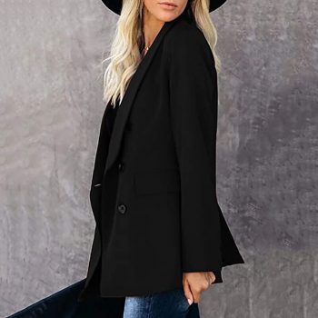Women outerwear suit long sleeve button blazer jacket office ladies coats