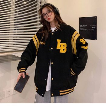 American baseball uniform jacket spring korean style loose student harajuku outerwear jacket