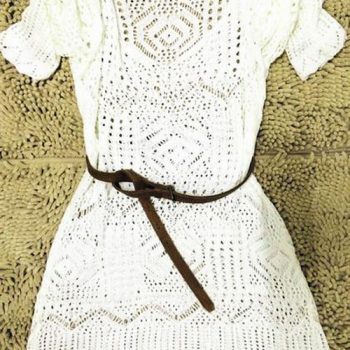 Summer Sexy Lace Crochet Beach Dress Women White See Through Swimwear Swimsuit Cover Up Mini Dresses