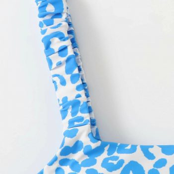 Women Orange Leopard Push Up Padded Thong Swimsuit Female Cut Out Bathing Suit Swimwear